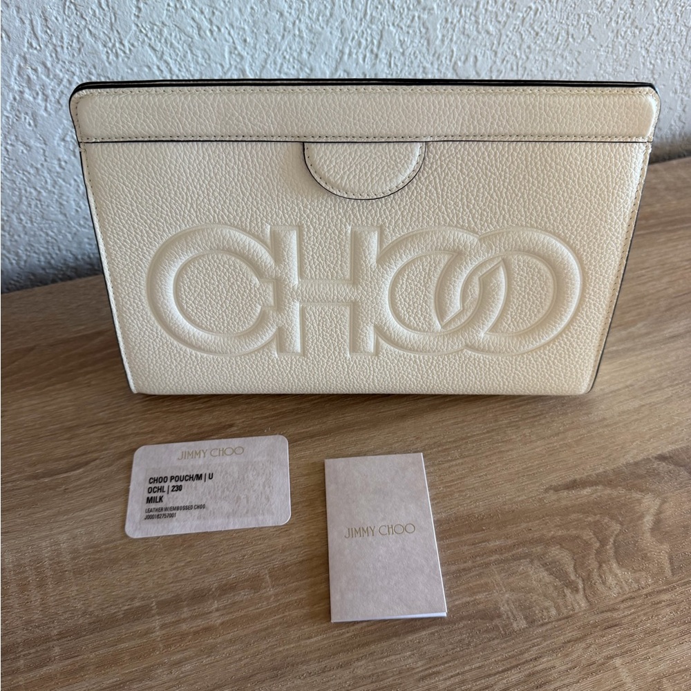 Jimmy Choo Ivory Embossed Clutch